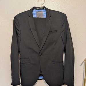 Zara Black Single-Button Notch Lapel Suit Jacket